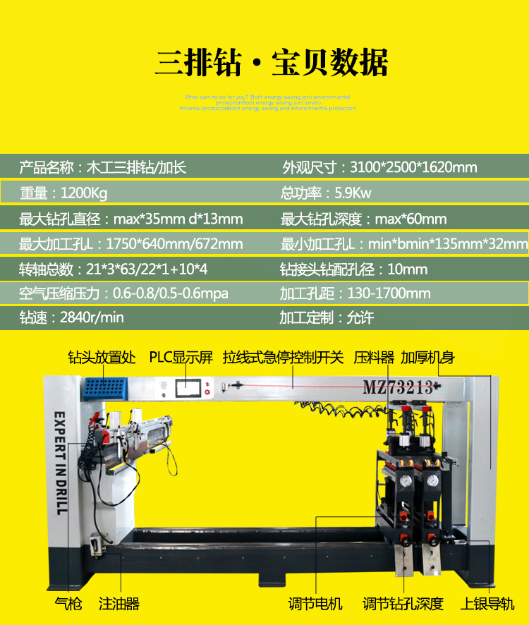 木工三排钻